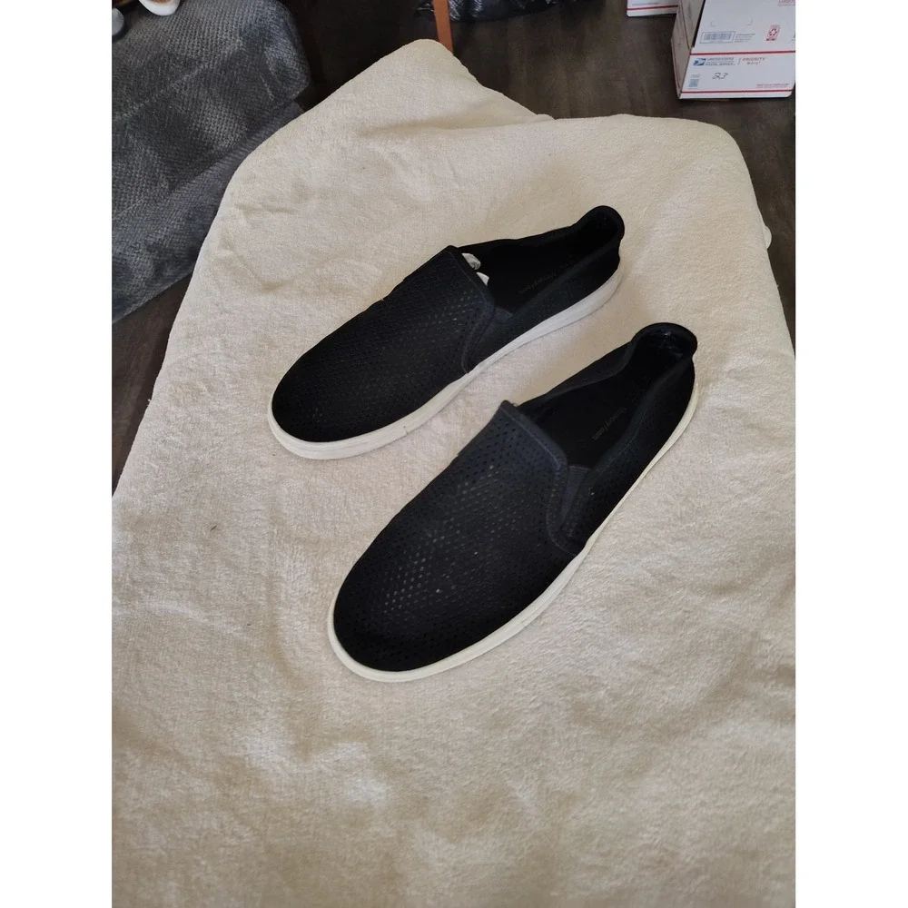 Black Perforated Slip On Sneakers Memory Foam Casual Walking‎ Shoes Mens 11